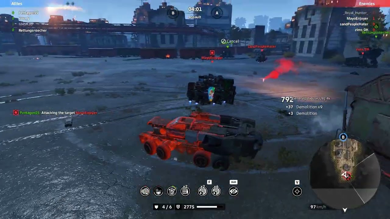 Crossout CW L0V3 vs R1D3R