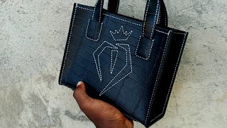 Making a HANDMADE Mini luxury leather handbag.[FREE PATTERN] #asmr#handmade #handbags