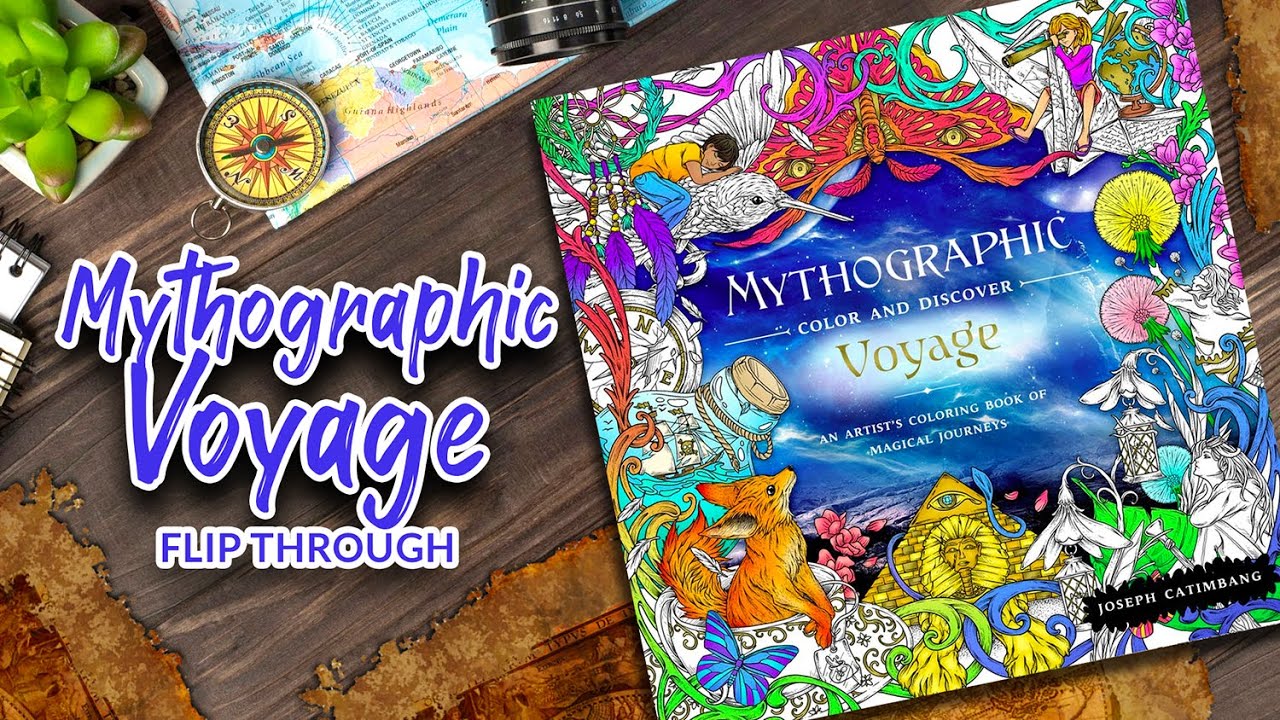 Flip Through of Mythographic Aviary Adult Coloring Book by Joseph