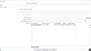 Wildcards in Pentaho