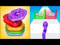 Donut Stack Sort VS Snake Runner | Hard Level Gameplay | Walkthrough Gameplays 🍩🐍🎮🧠