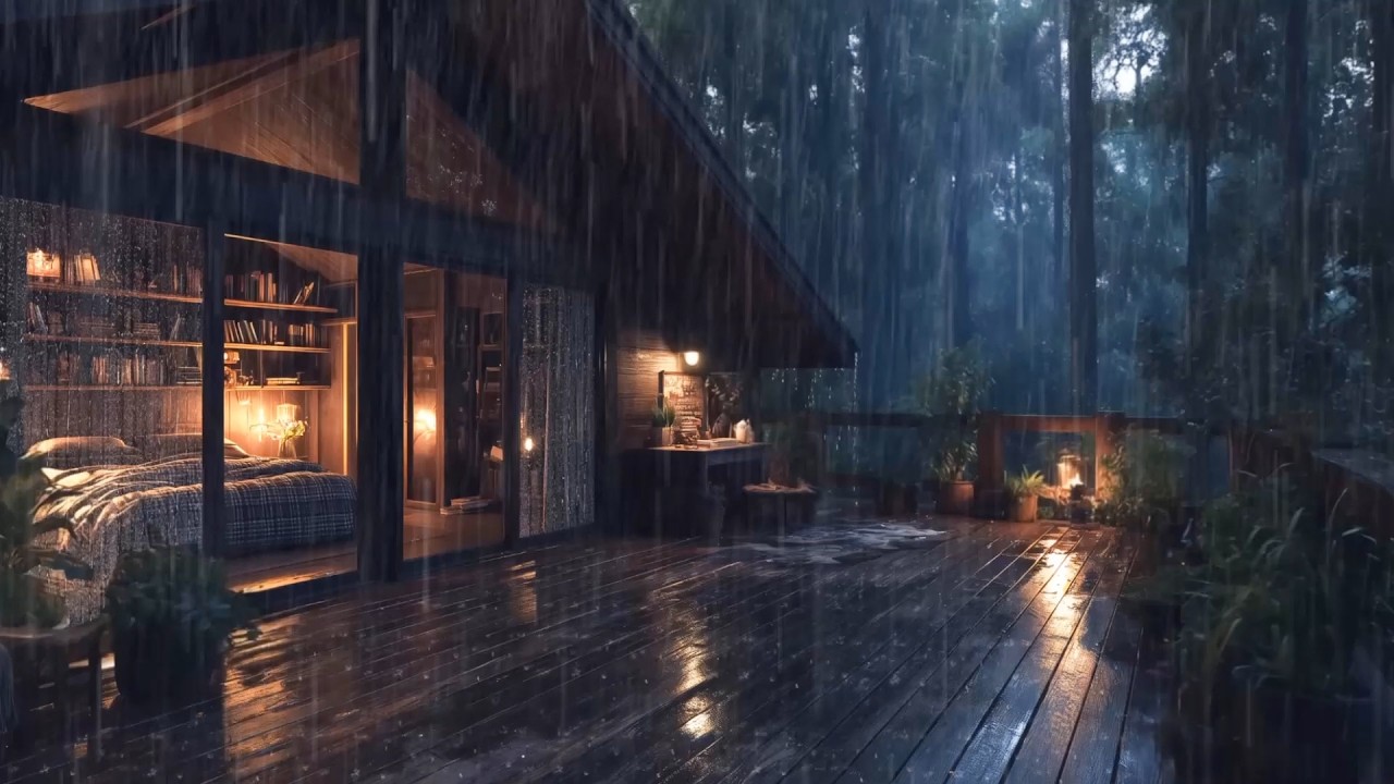 Gentle Rain in the Forest Bedroom 🌲 | Relaxing Sounds for Deep Rest