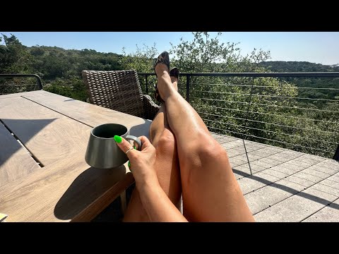 ASMR outside reading and relaxing, tapping with nails nature sounds (no talking)