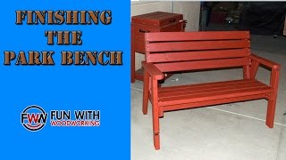 Project update - Finishing the Park Bench Today I show you how I finished the park bench to give to my parents as a Christmas present. Download free plans here: http://www.