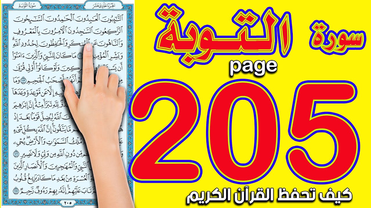 سورة التوبة صفحة 205 | اسهل طريقة لحفظ القرآن الكريم
