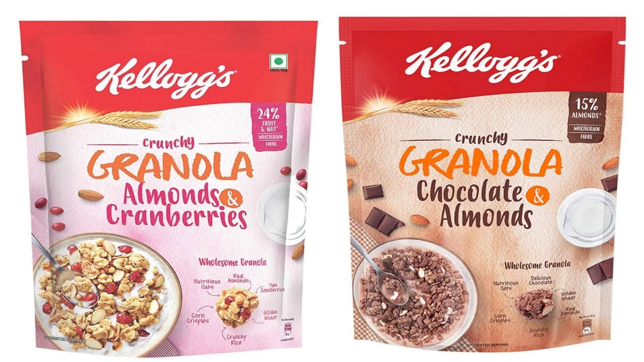 New Kellogg's Crunchy Granola ( Almonds & Cranberries, Chocolate