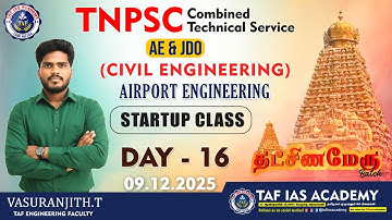 TNPSC AE & JDO | CIVIL ENGINEERING AIRPORT ENGINEERING | STARTUP CLASSES | DAY 15 | TAF