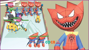 Merge Blue Monster vs Monster: Funny Game All Levels (iOS,Android) Part 7 - Unlock Scary Smile BOSS