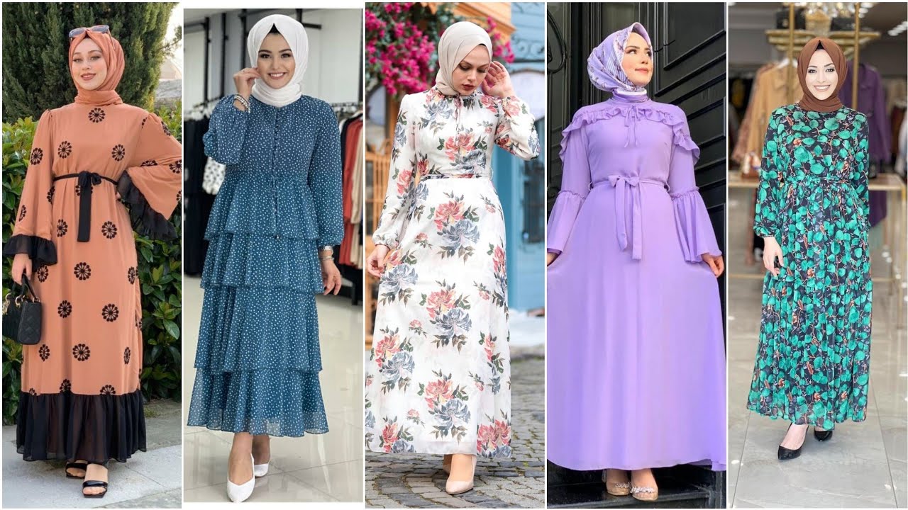 اجمل فساتين تركية للمحجبات لربيع و صيف2021 بألوان وتصاميم جيد متميزة ملابس  العيد للبناتTurkish dress - YouTube