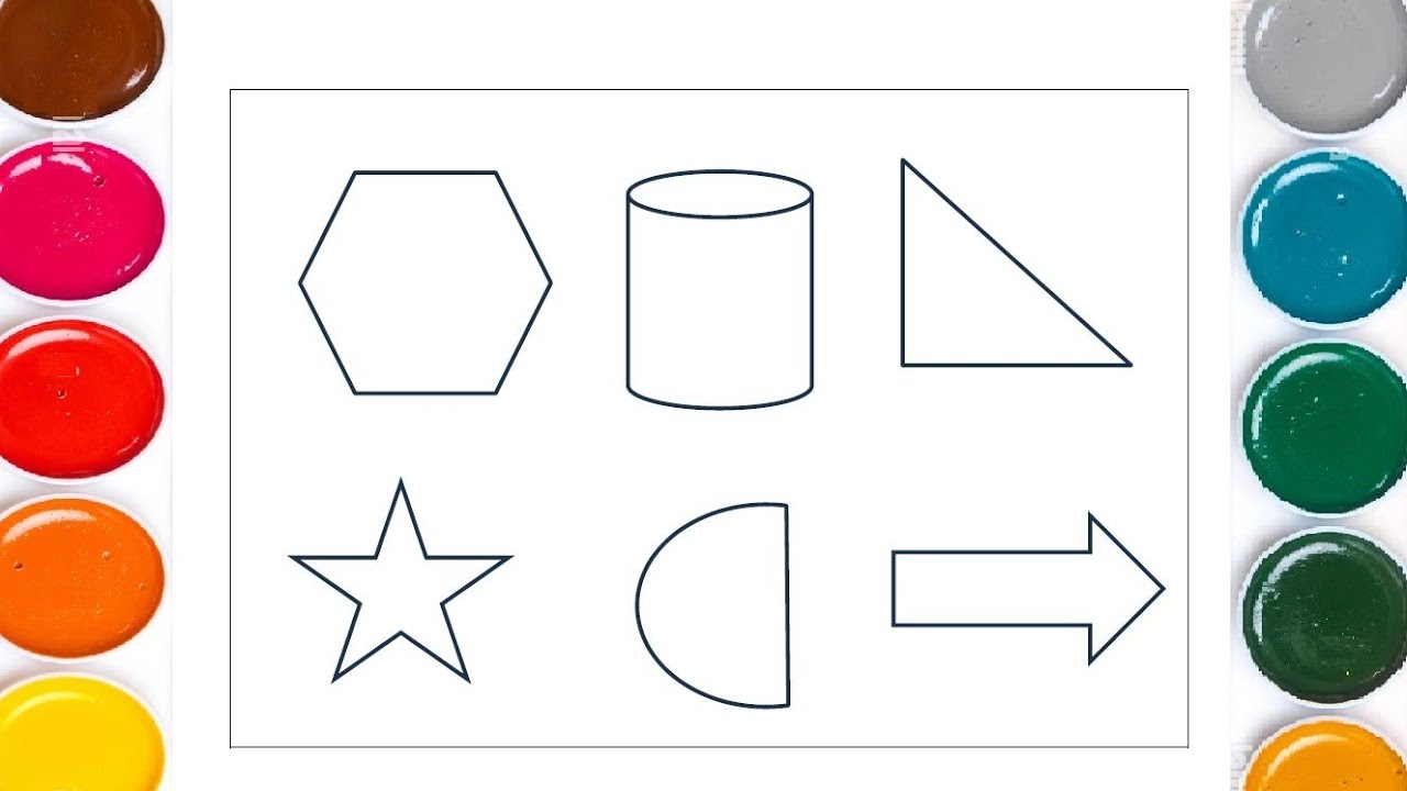 Learn 2D shapes drawing colour - YouTube