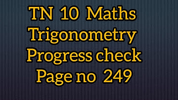 TN samacheer 10 Maths chapter 6 trigonometry progress check page no 249 #saimanimaths #TN 10 Maths