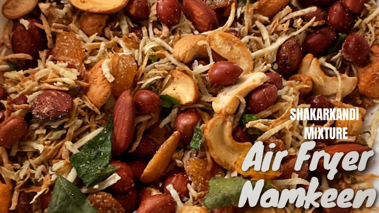 Air Fryer Namkeen 😋 Shakarkandi Mixture 🥰Oil free Khatta Meetha Sweet