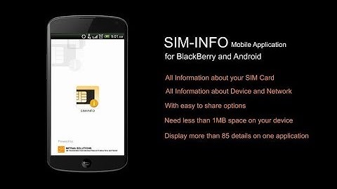 SIM-INFO Version 2.0 ( BlackBerry and Android App. Demo Video )