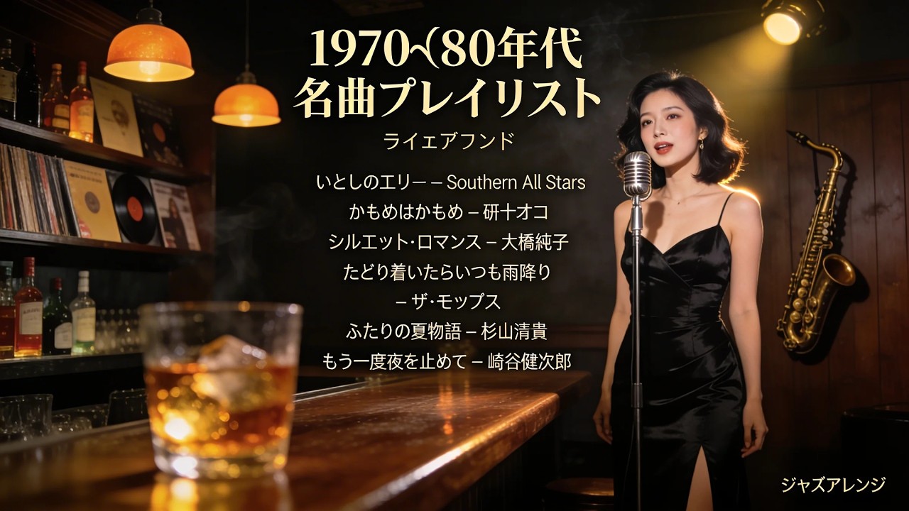 70年代〜80年代ヒット名曲ジャズバージョン 🎷 サザンオールスターズ 杉山清貴 & オメガトライブ 研ナオコ 大橋純子 崎谷健次郎 ザ・モップス
