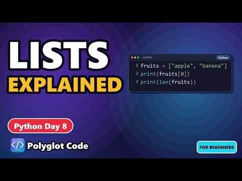 Python Lists Explained Like You're 10 | Day 8 Python From Zero