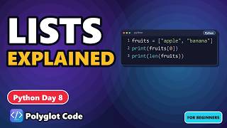 Python Lists Explained Like You're 10 | Day 8 Python From Zero