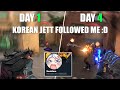 I mained Jett everyday for 1 week and here is how I progressed (Valorant)