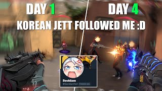I mained Jett everyday for 1 week and here is how I progressed (Valorant)