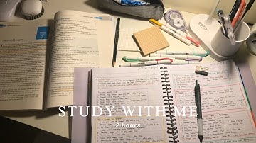 2-HOUR STUDY WITH ME 📚 [no break time, relaxing campfire with count up timer]