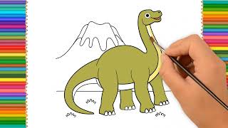 "Coloring Page: Let's Bring Brachiosaurus to Life with CrayonKidzTV!"