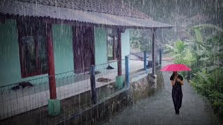 Super heavy rain in my village | very powerful and calming | relaxing atmosphere and the sound