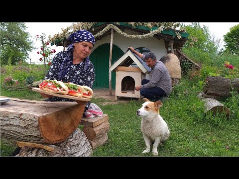 Making French Baguette and Pulled Chicken Sandwich, Toyuq Sendviçi Hazırladıq