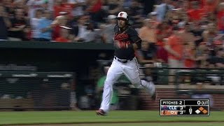 CLE@BAL: Davis smacks a run-scoring single to right