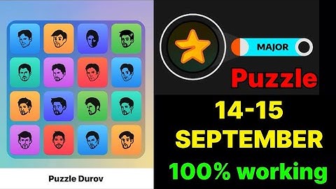 14 & 15 September Major puzzle durov Solved Today | Major Daily combo card September | Major Puzzle