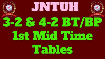 JNTUH 3-2 & 4-2 1st Mid Exam Time Table||JNTUH B.Tech/B.Pharmacy 1st Mid Time Table May 2022