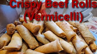 HOW TO MAKE CRISPY BEEF ROLLS WITH VERMICELLI  HOMEMADE  RECIPES