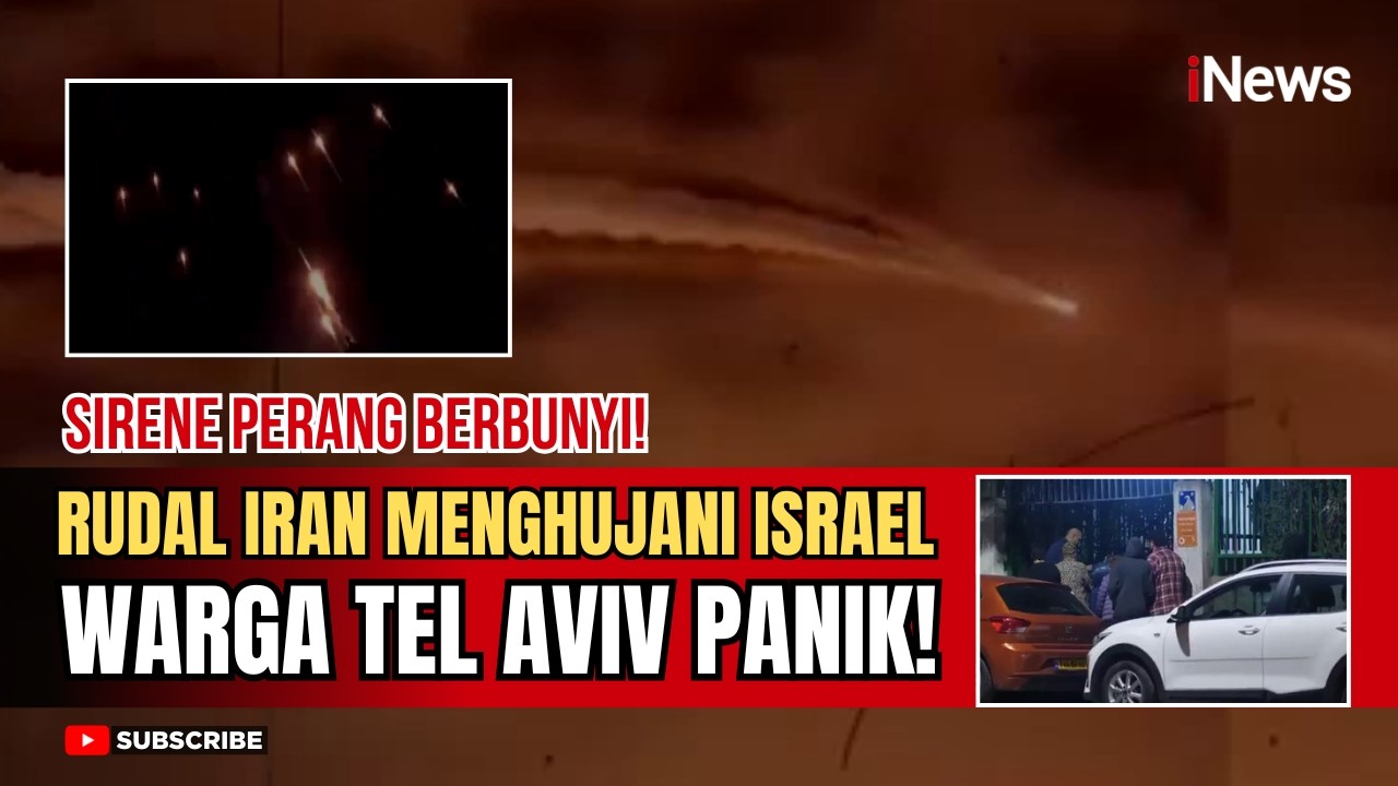 Rudal dan Drone Iran Hujani Tel Aviv, Warga Israel Berlarian ke Bunker | iNews Terkini