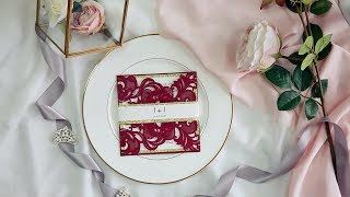 Fall Burgundy Laser Cut Wedding Invitations With D Glittery Belly Band Ewws180