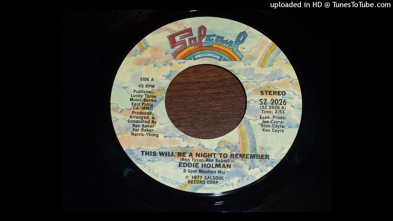 Eddie Holman - This Will Be A Night To Remember 45 rpm - YouTube