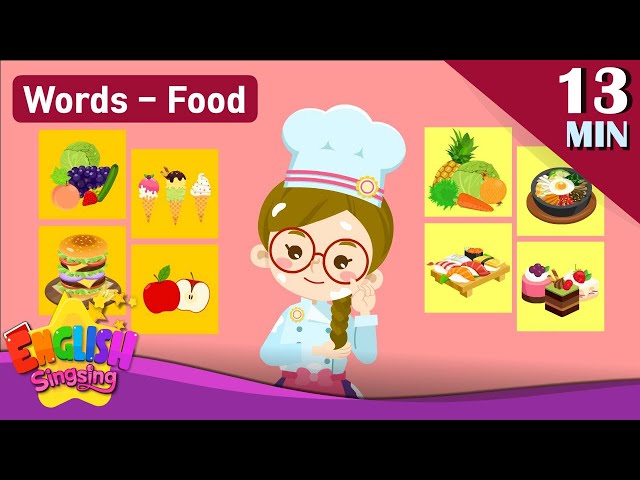 Kids vocabulary Theme Food - Fruits u0026 Vegetables, World food, Dessert - Words Theme collection class=