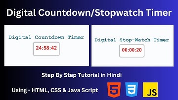 How to Create Digital Stopwatch Timer / Countdown Timer using HTML, CSS, Java Script #html #css