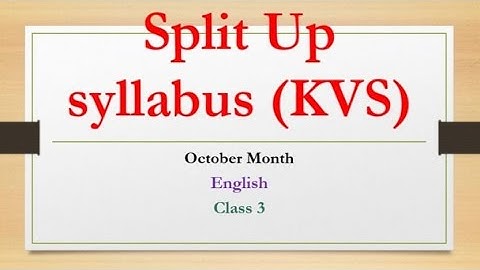 Class 3/ syllabus/english/October/kvs
