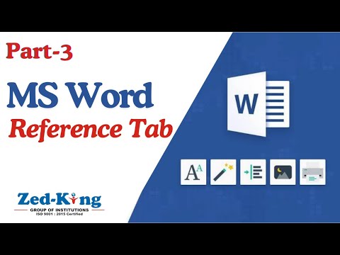 MS Word — References Tab (Part 3)