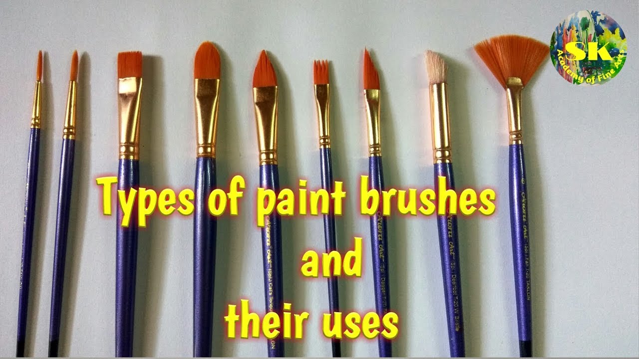 Types of fine art paint brushes