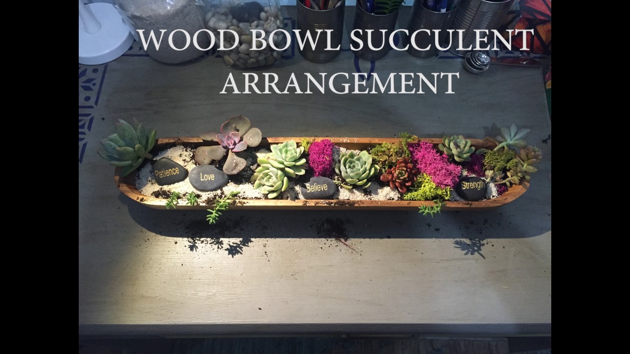 When Thrift Store Wood Bowl Meets Succulent