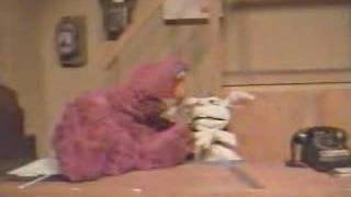 Telly Monster Drop Kicks Rapid T Rabbit off Sesame Street