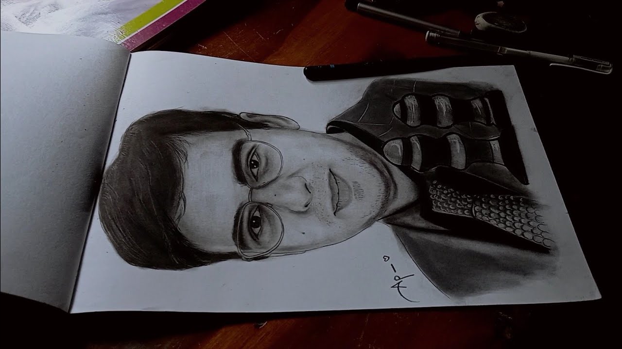 A drawing I made of the former World chess champion Viswanathan Anand! Pencil on paper. : r/india