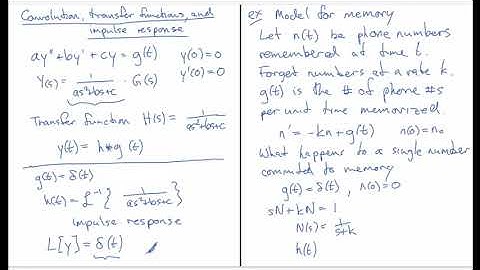 Convolution, transfer functions, impulse response and a model for memory