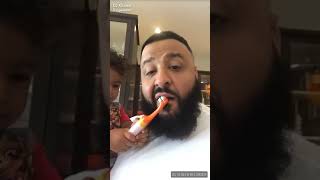 DJ Khaled brushing his teeth!!