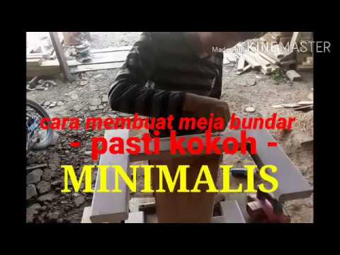  Meja  minimalis  modern bentuk  bundar meja  bulat kayu  cara 