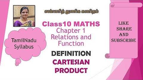 TN Samacheer Syllabus 10 maths chapter 1 Relations and Functions|Cartesian products |definition