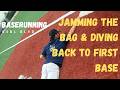 Jamming the Bag at First &amp; Diving Back to First (Backpick First Base) #baseball #youthbaseball