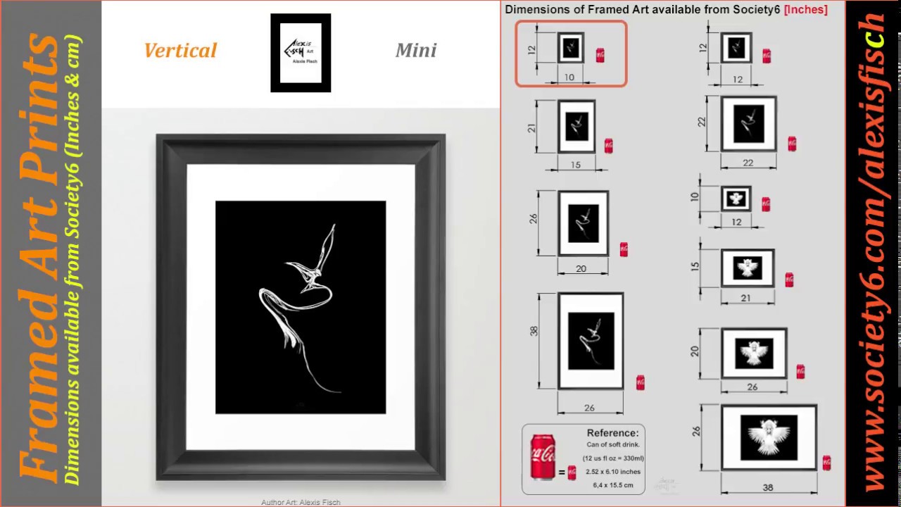pics Society6 Art Sizes dimensions of framed art prints