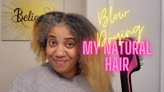 Blow Drying My Hair with Design Essentials Thermal Line | Update on Transitioning to Grey Hair