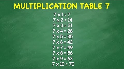 Multiplication Table 7