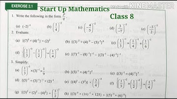 Exponents(Powers) Exercise 2.1 Class 8 | Start Up Mathematics | Viva Education | Rajmith Study